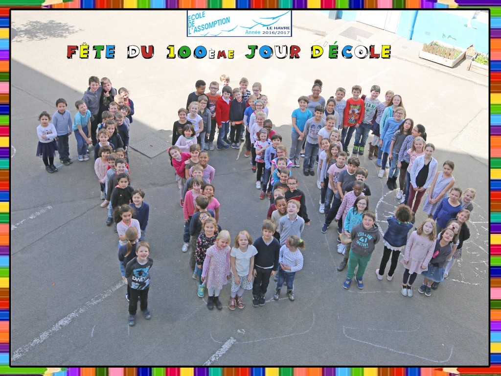 100 élèves pour le 100ème jour d’école École de l'Assomption